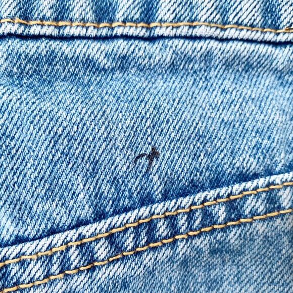 Zara Exposed Front Button Denim Jean Mini Skirt Raw Hem Frayed Festival Size XS - Picture 9 of 12